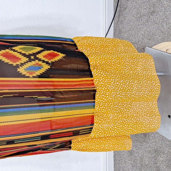 Multicolor Striped Bohemian Boho Hippie Bell Sleeve Kimono Duster Size L/XL - Picture 9 of 13